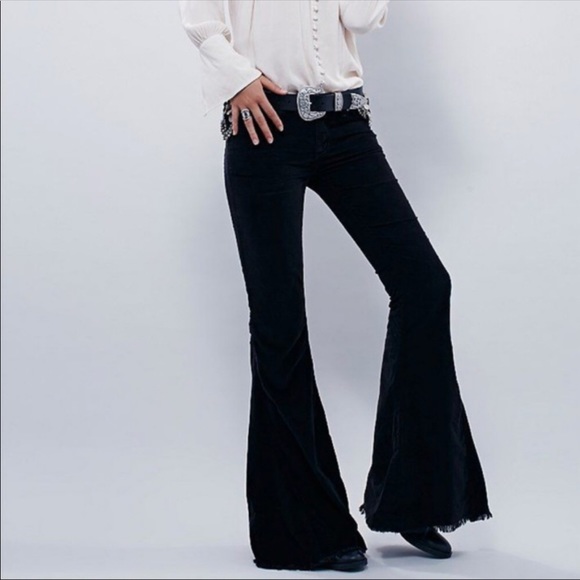 free people black bell bottoms